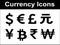 Currency icons set.