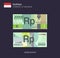 Currency of Indonesia. Flat vector illustration of indonesian twenty thousand rupiah.
