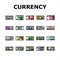 Currency International Finance Icons Set Vector