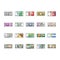 Currency International Finance Icons Set Vector