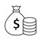 Currency sack, dollar sack Vector icon which can easily modify