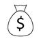 Currency sack, dollar sack Vector Icon which can easily modify