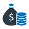 Currency sack, dollar sack Vector icon which can easily modify