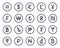 Currency symbol simple flat icons collection set