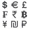 Currency vector icon set