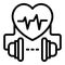 Current defibrillator icon, outline style