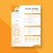 Curriculum vitae template with a yellow gradation background