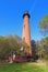 The Currituck Beach Lighthouse and entryway near Corolla, North Carolina