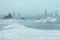 Currumbin rock with Gold Coast City as background