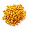 Curry Beans: Vibrant Yellow Beans On White Background