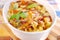 Curry chicken casserole with cauliflower and potato