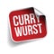 Curry wurst label red sticker