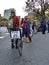 Curse Bikes, Cyclist Near Police, Washington Square Park, NYC, NY, USA