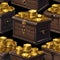 Cursed treasure, Treasure chest filled with cursed gold coins guarded by malevolent spirits and deadly traps1