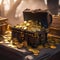 Cursed treasure, Treasure chest filled with cursed gold coins guarded by malevolent spirits and deadly traps3