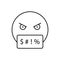 Cursing, emotions icon. Simple line, outline  expression of mood icons for ui and ux, website or mobile application