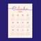 Cursive design calendar mockup