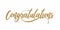 Cursive Typographic Template of Congratulations. Beautiful Calligraphy of Congratulations.