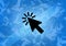Cursor aesthetic abstract icon on blue background