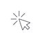 Cursor arrow, click thin line icon. Linear vector symbol