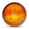 Cursor click icon shiny bright orange round button illustration