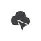 Cursor and cloud vector icon