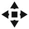 Cursor displacement icon, simple black style