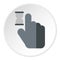 Cursor hand in anticipation icon, flat style