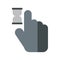 Cursor hand in anticipation icon, flat style