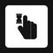 Cursor hand in anticipation icon, simple style