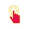 Cursor hand clicks icon, flat style