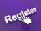 Cursor hand on register button