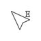 Cursor and hourglass outline icon