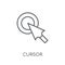 Cursor linear icon. Modern outline Cursor logo concept on white
