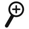 Cursor magnifier plus icon, simple black style