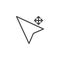 Cursor move arrow button outline icon