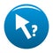 Cursor question icon blue vector