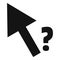 Cursor question icon, simple black style