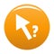 Cursor question icon vector orange