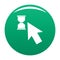 Cursor wait icon vector green