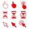 Cursors icons, hand, hourglass, arrow