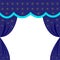 Curtain blue night sky with stars, as in the theater, a blank for invitation or ticket,
