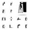 curtain, hanging worker icon. Construction People icons universal set for web and mobile