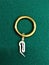 Curtain ring, green and gold