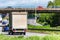 Curtain side van truck on uk motorway in fast motion