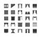 Curtains & blinds. Window drapes. Flat icon collection. Isolated