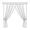Curtains with drapery on the cornice.Curtains single icon in outline style vector symbol stock illustration web.