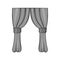 Curtains icon, black monochrome style