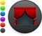 Curtains icon on round internet button
