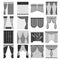 Curtains, lambrequins, cornice and other web icon in monochrome style. Furniture, textiles, window icons in set